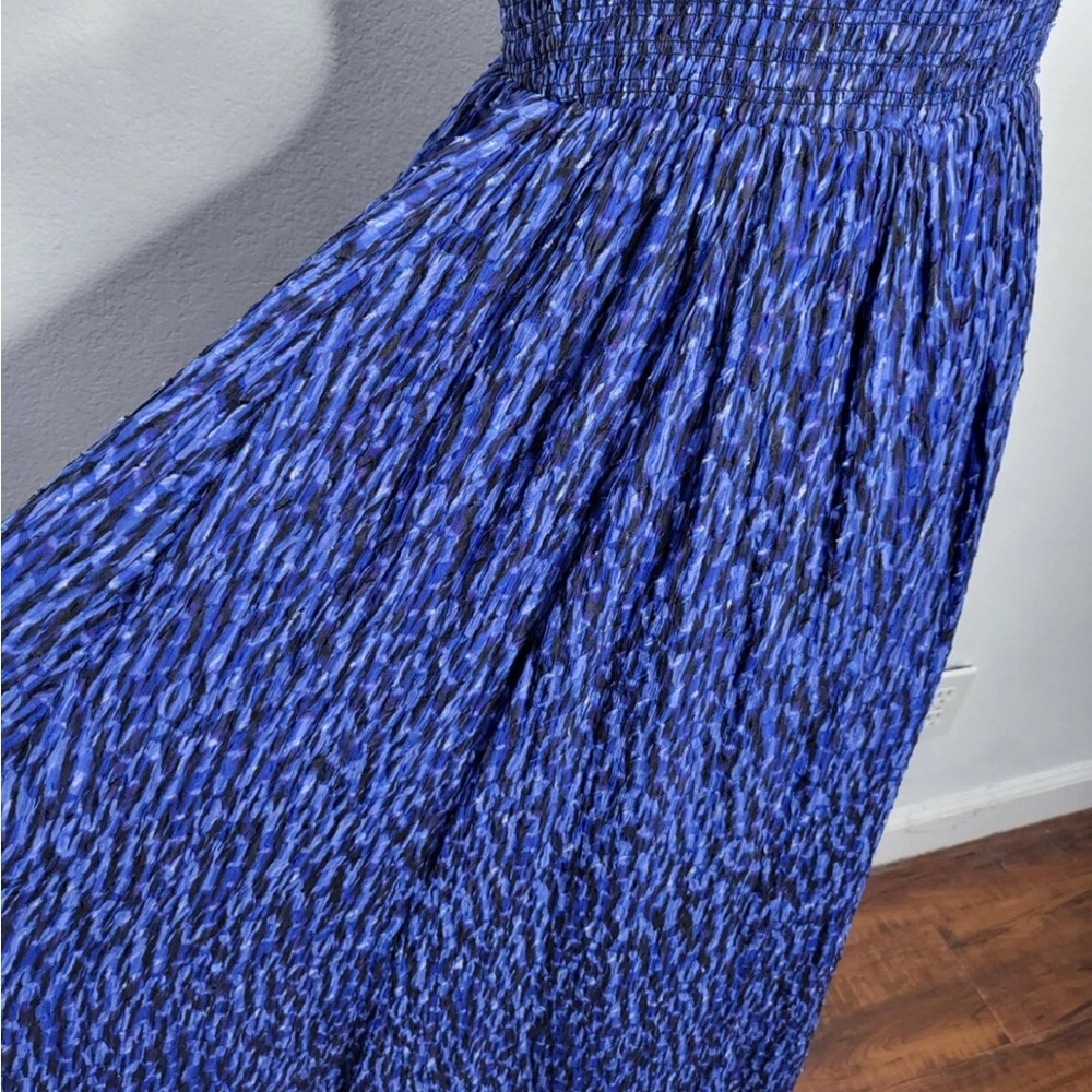 Rebecca Taylor Women’s Silk Ruched Batik Mirage Dress Blue Size 0 - Picture 10 of 11